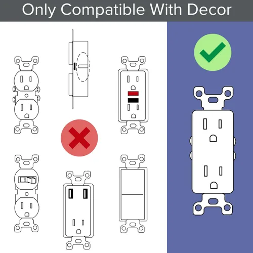 Vista 8 de 6 unidades - SnapPower GuideLight [para decoración estándar, no para enchufes GFCI] - Luz nocturna - Placa de pared para enchufe eléctrico con luces