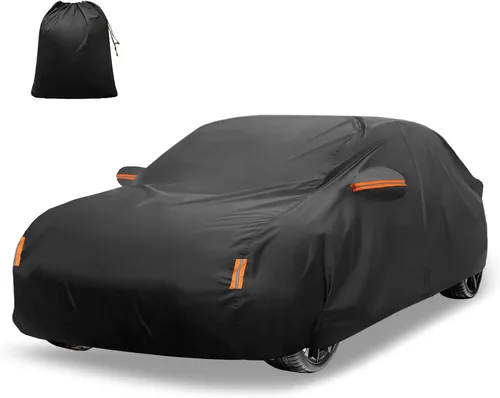 Vista 21 de X AUTOHAUX Funda de coche para Mini Cooper 2DR 2002-2021 210D-PU para exteriores, cubierta completa para todo tipo de clima, con cremallera