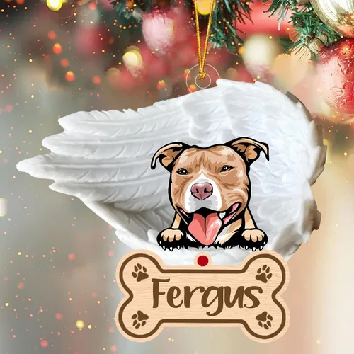 Vista 84 de Adorno de perro afgano de 1 ángel, adorno acrílico 2D personalizado conmemorativo para perros, regalo por pérdida de mascotas, regalo