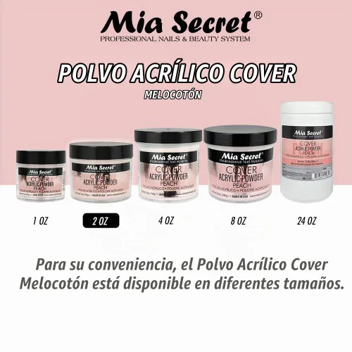Vista 6 de Mia Secret Acrílico Polvo Cubierta Melocotón 2 oz.