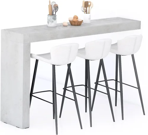 Vista 69 de Mobili Fiver Evolution - Mesa alta de bar de cocina fabricada en Italia Ahorra Espacio, Mesa de altura de mostrador montada en la pared para 1