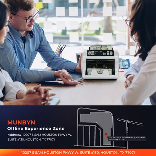 Vista 6 de MUNBYN IMC09 Máquina contadora de dinero de denominación mixta, contador de valores, contador de billetes UV/MG/IR/MT, máquina de conteo de dinero