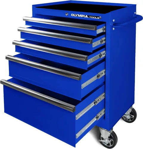 Vista 11 de Olympia Tools Caja de herramientas móvil resistente de 72 pulgadas, con banco de trabajo superior de madera maciza, baúl de herramientas con ruedas