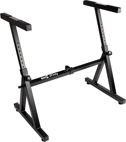 Vista 12 de RockJam Xfinity - Soporte para teclado de piano de alta resistencia, doble X, premontado, infinitamente ajustable con correas de bloqueo