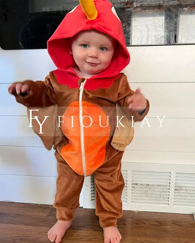 Vista 5 de fioukiay Mameluco de animal para bebé niño y niña, ropa de una pieza con capucha para otoño e invierno