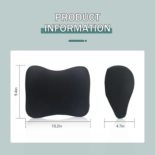 Vista 2 de Super Fit - Almohada para reposacabezas de automóvil, almohada para conducir con correa ajustable, almohada de cuello 100% espuma viscoelástica