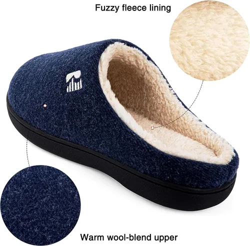 Vista 3 de RockDove Men's Sherpa Lined Memory Foam Clog Slipper