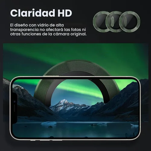 Vista 5 de Tensea Protector de lente de cámara para iPhone 13 Pro, iPhone 13 Pro Max Verde alpino