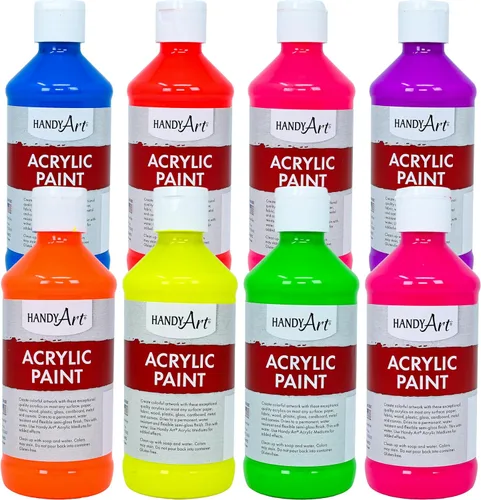 Vista 66 de Handy Art Pintura acrílica, juego de 12 colores, botellas de 16 onzas, acrílico líquido para estudiantes semibrillante, consistencia de flujo