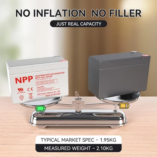 Vista 4 de NPP Batería AGM SLA recargable de 12V 7Ah con terminales F2, para UPS, sistema de alarma de seguridad, Verizon Fios Box, etc (2 piezas)