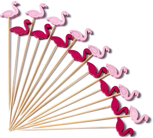 Vista 43 de PuTwo palillos de cóctel hechos a mano 300 unidades palillos de cóctel de bambú natural con cuentas cúbicas en los extremos, ecológicos, pinchos