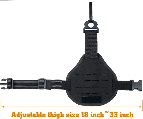 Vista 2 de Molle táctico corte láser plataforma de pierna caída universal panel de pierna caída con cinturón ajustable de gancho y bucle y soporte de llavero
