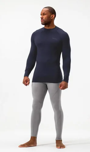 Vista 3 de DEVOPS Paquete de 2 camisas térmicas de cuello alto falso para hombre, camisetas de manga larga de compresión y sudaderas con capucha