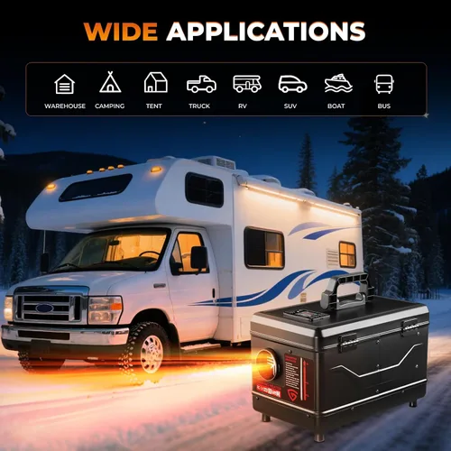 Vista 8 de Calentador diésel 12V/24V/110V 8KW portátil Caja de herramientas Diesel Calentador de estacionamiento con APP Control remoto y cargador Pantalla LCD