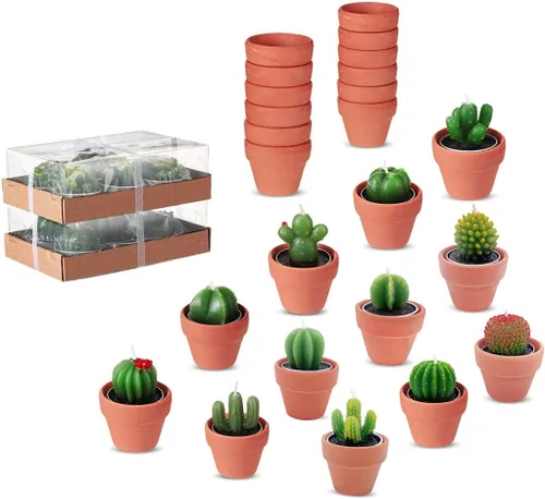 Vista 6 de 12 piezas de velas Cactus Candelita para ducha nupcial, regalos de fiesta mexicana boho, velas suculentas en miniatura, candelita para baby shower