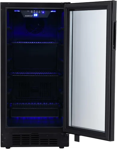 Vista 8 de EdgeStar BBR901BL Centro de bebidas integrado de 15 pulgadas de ancho con 80 latas con diseño delgado - negro