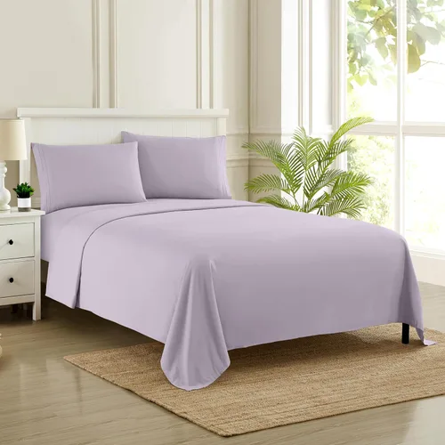 Vista 17 de Juego de sábanas extrasuaves de tamaño individual, ropa de cama transpirable y lujosa con correas elásticas integradas para las esquinas, colección
