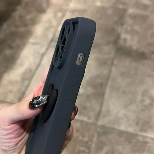 Vista 3 de Lujosa funda de silicona de silicona con diseño de corazón 3D para iPhone 15, 14, 13, 12, 11 Pro Max, X, XR, XS Max, funda trasera suave a prueba