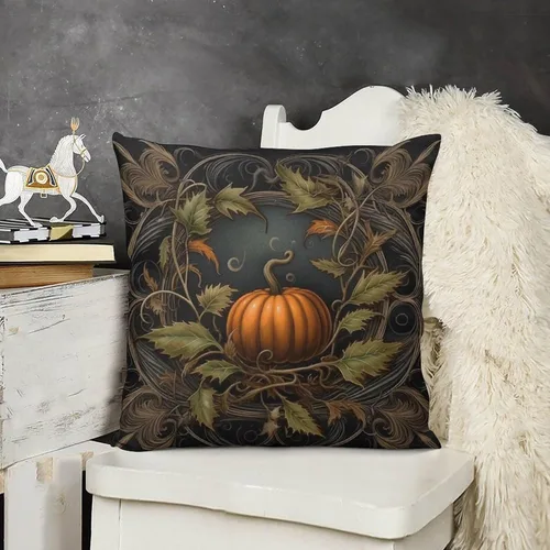 Vista 14 de Almohadas de sofá para sala de estar, 12 x 12 pulgadas, coloridas hojas de otoño y otoño, funda de cojín para sofá, decoración moderna, otoño