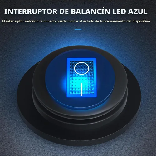 Vista 3 de DaierTek Interruptor basculante redondo impermeable con certificación UL con carcasa de 12 V, interruptor de palanca basculante LED azul iluminado