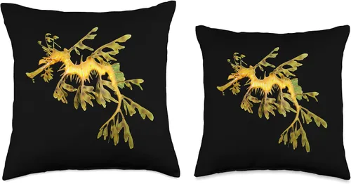 Vista 3 de Leafy Sea Dragon Seadragon - Cojín de 15.7 x 15.7 in, diseño de dragón marino