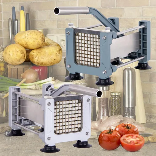 Vista 8 de Rismonar - Cortador de patatas fritas de acero inoxidable con hoja de 1/2 pulgada para zanahorias, pepinos, verduras (verde, máquina + 1/2)