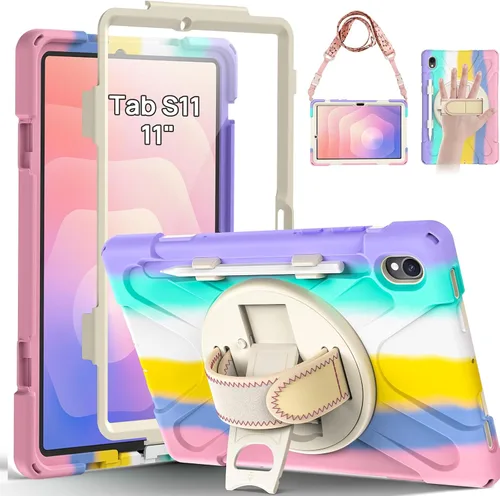 Vista 23 de Gerutek Funda para Samsung Galaxy Tab S6 Lite de 10.4 pulgadas 2024/2022/2020, funda protectora de cuerpo completo con protector de pantalla