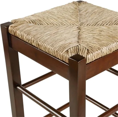 Vista 5 de Boraam Taburete cuadrado Rush de altura para barra, 29 pulgadas, capuchino