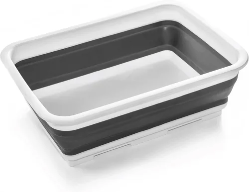 Vista 8 de BINO Lavabo plegable – Gris Tina portátil Cocina Camping Fregadero Artículos esenciales para el hogar Viaje de bebé Plato plegable