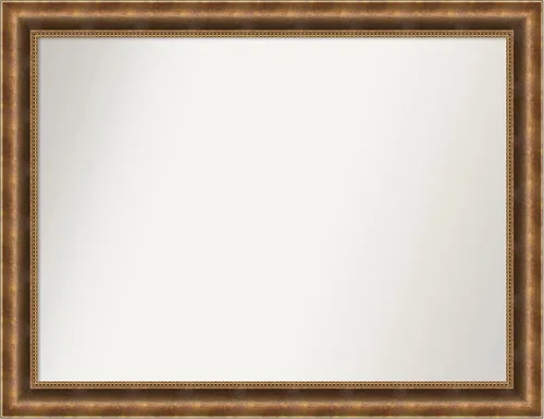 Vista 143 de Amanti Art Espejo de pared personalizado no biselado (25 x 25 pulgadas), marco de bronce acentuado, varios tamaños personalizados, espejo de baño
