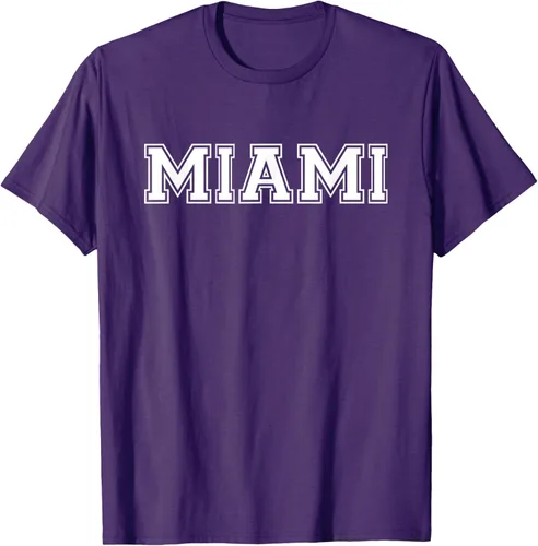 Vista 89 de Camiseta de regalo deportiva estilo universitario Miami Florida, Negro, S