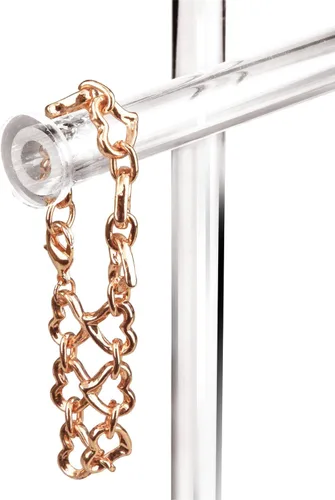 Vista 4 de Ikee Design Pulsera de acrílico de 3 niveles con soporte de anillo para tienda, feria, escaparate y decoración del hogar, transparente, 10 pulgadas
