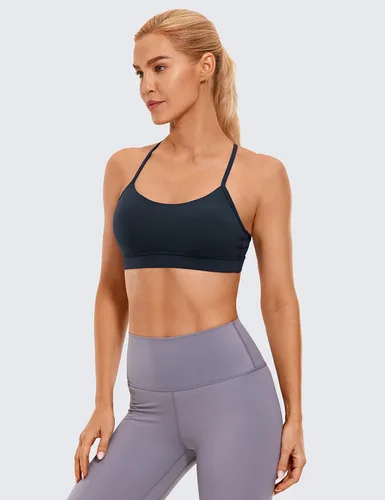 Vista 2 de CRZ YOGA Butterluxe - Brasier deportivo con espalda en Y para mujer, con espalda cruzada, de bajo impacto, tirantes delgados, para entrenamiento