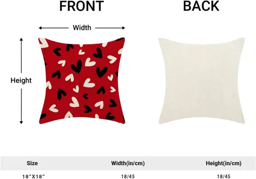 Vista 6 de Juego de 2 fundas de almohada de corazón de amor en blanco y negro de 18 x 18 pulgadas, fundas de almohada decorativas de San Valentín, boda, día