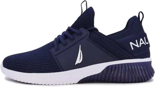 Vista 3 de Nautica Zapatillas deportivas para hombre, cómodas, informales, con cordones, a la moda, para caminar, pantalones deportivos ligeros
