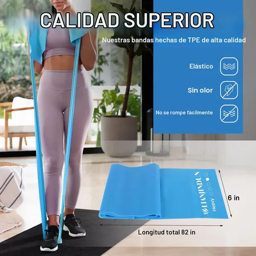 Vista 4 de 5-Piece Resistance Bands Set, 5.9 ft, Latex-Free for Exercise and Therapy Juego de 5
