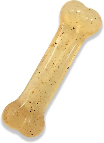 Vista 14 de Nylabone Original Bone Flexi - Juguete masticable para perros, juguetes flexibles para masticadores moderados, sabor a pollo, pequeño, 1 unidad