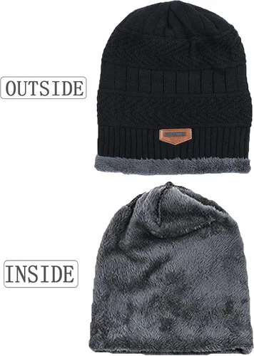 Vista 4 de T WILKER Juego de 2 gorros de punto de invierno para niños y niñas de 5 a 14 años
