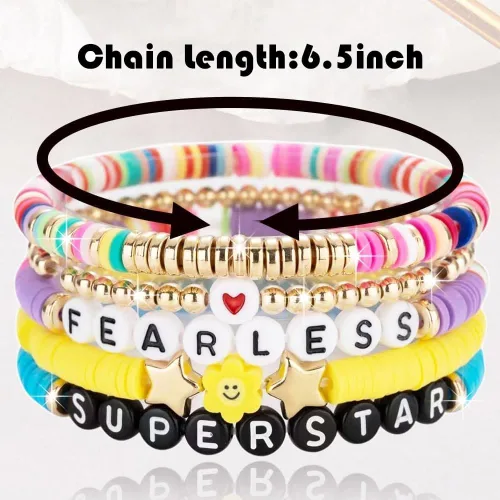 Vista 3 de Taylor Concert Outfit Merch Swift - Pulseras de amistad Eras Tour 1989 Swiftie Anti-héroe Fearless Midnight pulseras para mujeres y niñas