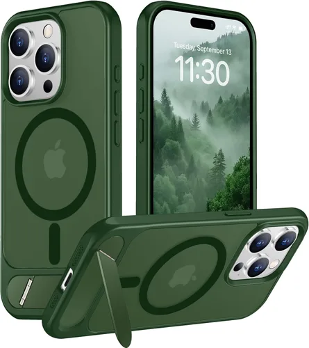 Vista 244 de Temdan Funda para Samsung Galaxy Z Fold 8, compatible con MagSafe, protector de pantalla HD integrado y función atril, protección de bisagra Negro