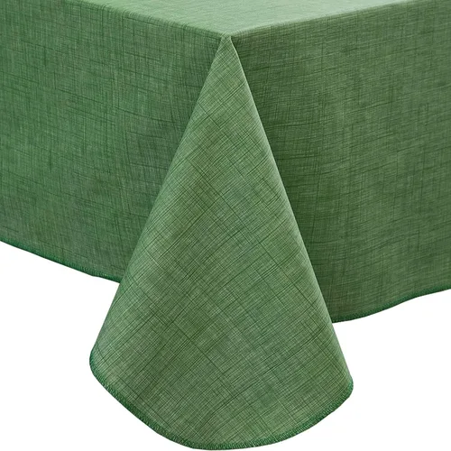 Vista 17 de Pioggia Mantel de vinilo con respaldo de franela, impermeable, a prueba de aceite, plástico, limpiable, mantel de PVC para interior y exterior Beige