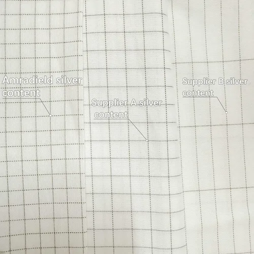 Vista 4 de Amradield Grounding - Sábana bajera 10% fibra plateada, 90% algodón, 80 x 78 x 15 pulgadas, protección Faraday, sábanas bajeras de tela de algodón