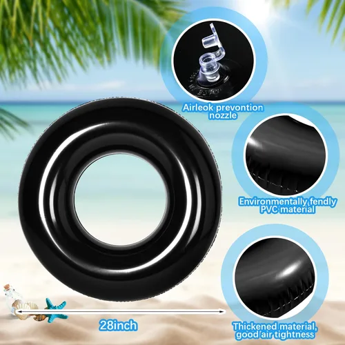 Vista 2 de JellyArch 6 piezas de flotadores inflables para piscina de 28 pulgadas, tubo de natación a granel para adultos, flotadores de piscina