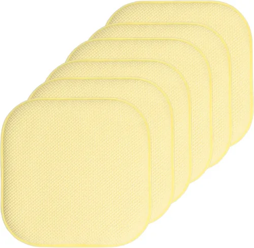 Vista 64 de Sweet Home Collection Cojines de espuma viscoelástica para silla, antideslizantes, diseño de panal de abeja, 16 x 16 pulgadas, paquete de 2