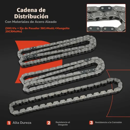 Vista 4 de A-Premium Kit de cadena de distribución del motor de 14 piezas con piñón