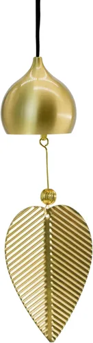 Vista 8 de Campana colgante de hoja dorada para buena suerte, campanilla de viento colgante, decoración del hogar, campana china de Feng Shui (forma de cono)