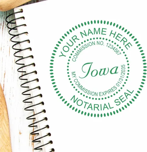 Vista 9 de MaxLight IA - Sello de notario para notario público de Iowa, sello de notario redondo, impresión de 1-5/8 pulgadas, disponible en 5 colores de tinta