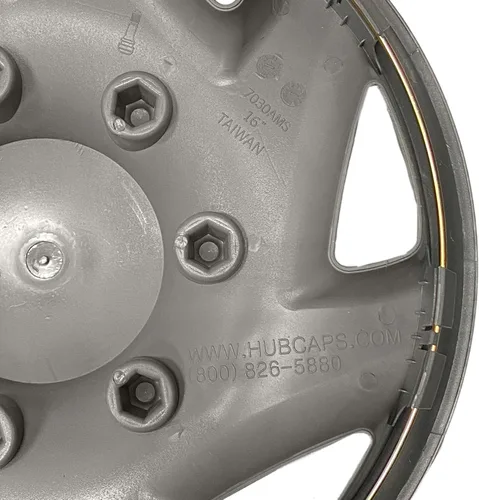 Vista 3 de Tapacubos plateados de 16 pulgadas de alta calidad para Ford Van, construcción resistente de una pieza (juego de 4)