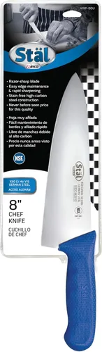 Vista 4 de Winco Cuchillo de chef de grado comercial de 8 pulgadas con hoja de acero alemán, azul