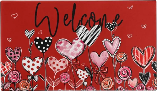 Vista 14 de Tapete antideslizante para puerta de Pascua, diseño de conejito de primavera, diseño floral para interiores y exteriores, para entrada, porche